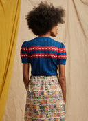Eve Knitted Top Blue Marbled | Palava - Bright House Vintage
