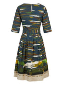 Evelyn Dress Navy Flying Scotsman | Palava | Damenkleid - Bright House Vintage