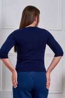 Fei Tropical Summer Cardigan in Navy | Banned Retro - Bright House Vintage