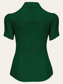 Gene Blouse in Jadegrün, Rückansicht