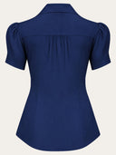 Gene Blouse in Navy von Weekend Doll, Rückansicht