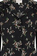 Gene Long Sleeve Blouse in Berry Floral Black von Weekend Doll, Stoffdetail
