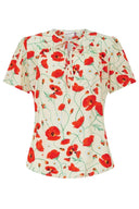 Ginger Blouse in Ivory Poppy | Weekend Doll - Bright House Vintage