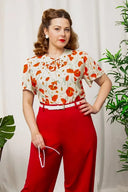 Ginger Blouse in Ivory Poppy | Weekend Doll - Bright House Vintage
