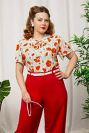 Ginger Blouse in Ivory Poppy | Weekend Doll - Bright House Vintage