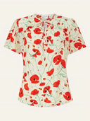 Ginger Blouse in Ivory Poppy – Weekend Doll