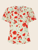 Ginger Blouse in Ivory Poppy – Weekend Doll