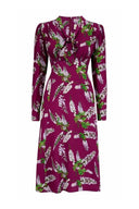 Grace Bow Tie Dress in Burgunder Wisteria | Weekend Doll - Bright House Vintage
