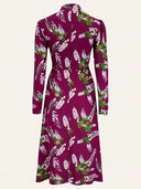 Grace Bow Tie Dress in Burgunder Wisteria | Weekend Doll - Bright House Vintage