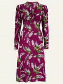 Grace Bow Tie Dress in Burgunder Wisteria – Weekend Doll