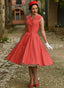 Hannah Polka Dot Swing Dress in Rot | Hearts & Roses | Damenkleid - Bright House Vintage