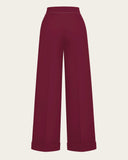1940s Hepburn Pleated Trousers in Berry von House of Foxy, Freisteller Rückseite
