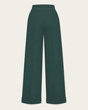 1940s Hepburn Pleated Trousers in Racing Green von House of Foxy, Freisteller Rückseite