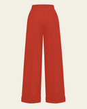 1940s Hepburn Pleated Trousers in Terracotta von House of Foxy, Freisteller Rückseite