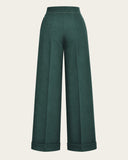 1940s Hepburn Pleated Trousers in Green von House of Foxy, Freisteller Rückseite