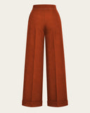 1940s Hepburn Pleated Trousers in Rust von House of Foxy, Freisteller Rückseite