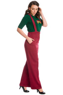 Her Favourites Trousers in Burgundy | Banned Retro - Bright House Vintage