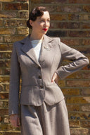 Ingrid Herringbone Jacket in Braun | Weekend Doll - Bright House Vintage