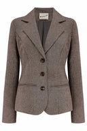Ingrid Herringbone Jacket in Braun | Weekend Doll - Bright House Vintage