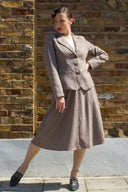 Ingrid Herringbone Jacket in Braun | Weekend Doll - Bright House Vintage