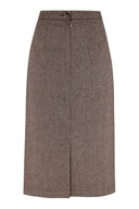 Ingrid Herringbone Skirt in Braun | Weekend Doll - Bright House Vintage