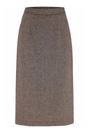 Ingrid Herringbone Skirt in Braun | Weekend Doll - Bright House Vintage