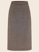 Ingrid Herringbone Skirt in Braun – Weekend Doll