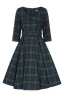 Isolde Tartan Swing Dress - Bright House Vintage