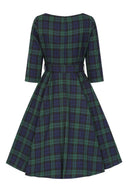 Isolde Tartan Swing Dress - Bright House Vintage