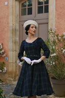 Isolde Tartan Swing Dress - Bright House Vintage