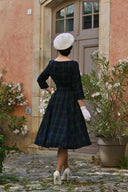 Isolde Tartan Swing Dress - Bright House Vintage