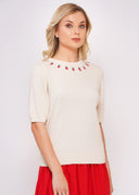 Ivory Strawberry Pullover | Circus Clothing - Bright House Vintage