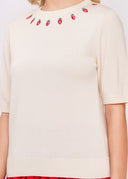 Ivory Strawberry Pullover | Circus Clothing - Bright House Vintage