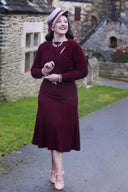 Judy Merino Cardigan in Burgundy | Weekend Doll - Bright House Vintage