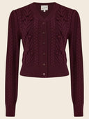 Judy Merino Cardigan in Burgundy – Weekend Doll