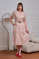 Kate Tonal Tropic Dress in Braun | Banned Retro - Bright House Vintage