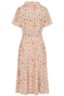Kate Tonal Tropic Dress in Braun | Banned Retro - Bright House Vintage