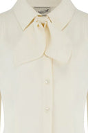 Katherine Bow Blouse in Ivory von Weekend Doll, Stoffdetail