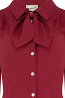 Katherine Bow Blouse in Mulberry von Weekend Doll, Stoffdetail