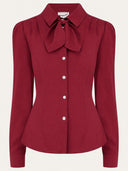 Katherine Bow Blouse in Mulberry von Weekend Doll, Freisteller