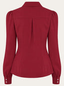 Katherine Bow Blouse in Mulberry von Weekend Doll, Rückansicht