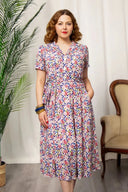 Katherine Shirt Dress in Purple Hydrangea | Weekend Doll - Bright House Vintage