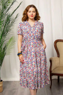 Katherine Shirt Dress in Purple Hydrangea | Weekend Doll - Bright House Vintage