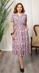 Katherine Shirt Dress in Purple Hydrangea | Weekend Doll - Bright House Vintage