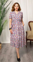 Katherine Shirt Dress in Purple Hydrangea | Weekend Doll - Bright House Vintage