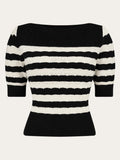Color: Black and Ivory Stripe