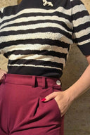 Lana Sweater in Black and Ivory Stripe von Weekend Doll, Modelbild