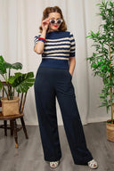 Lana Sweater in Navy and Ivory Stripe | Weekend Doll - Bright House Vintage
