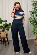 Lana Sweater in Navy and Ivory Stripe | Weekend Doll - Bright House Vintage