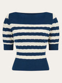 Lana Sweater in Navy and Ivory Stripe – Weekend Doll